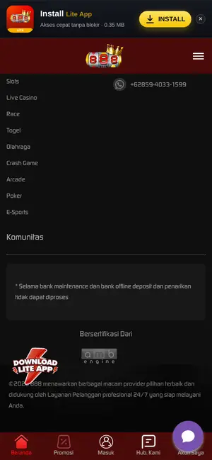 888 APK beranda